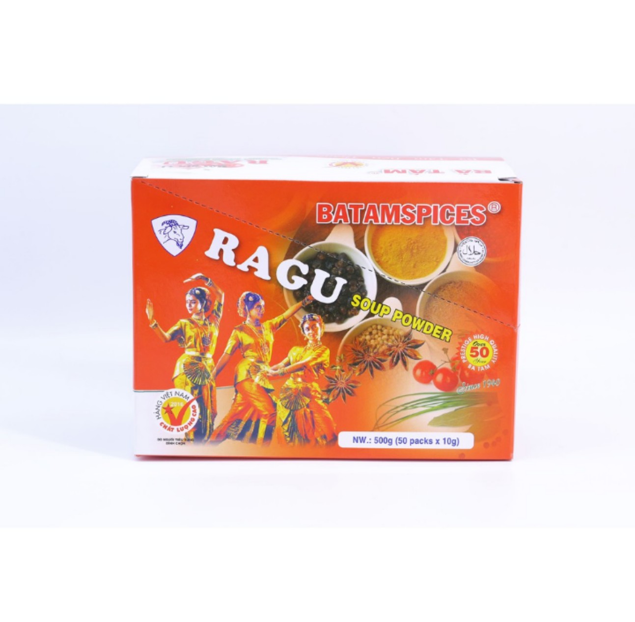 Bột Thơm Bột Gia Vị Nấu RaGu Bà Tám ( Ông Tám Chà ) gói 10g hộp 50 gói